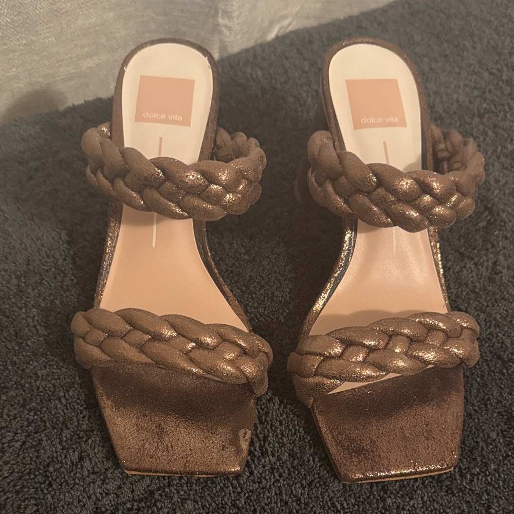 Dolce Vita Women's Metallic Copper Braided Heels